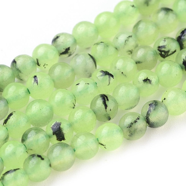 

PandaHall Natural Prehnite Beads Strands, Round, 4mm, Hole: 0.8mm, about 101pcs/strand, 15.7 inch(40cm) Prehnite Round