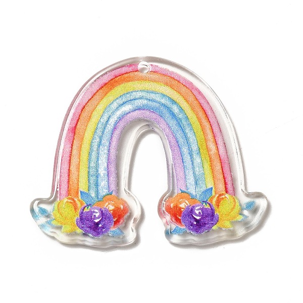 

PandaHall Pride Rainbow Acrylic Pendants, Rainbow Pattern, 33x39.5x2mm, Hole: 1.8mm Acrylic Rainbow