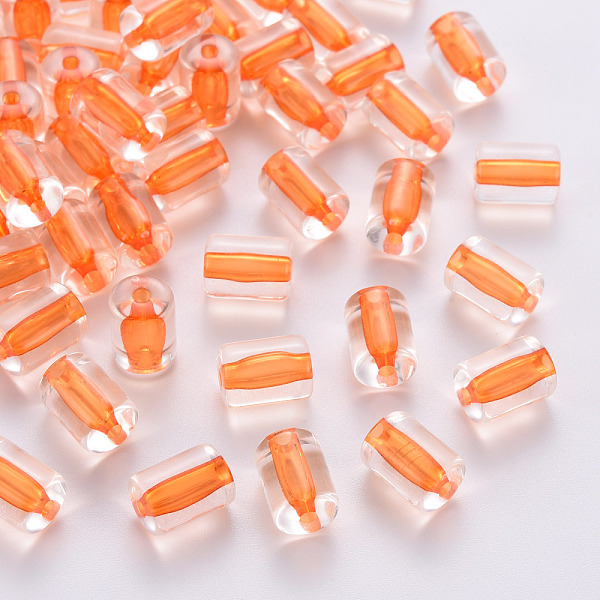 

PandaHall Transparent Acrylic Beads, Column, Orange, 10x7.5mm, Hole: 1.8mm, about 950pcs/500g Acrylic Column Orange