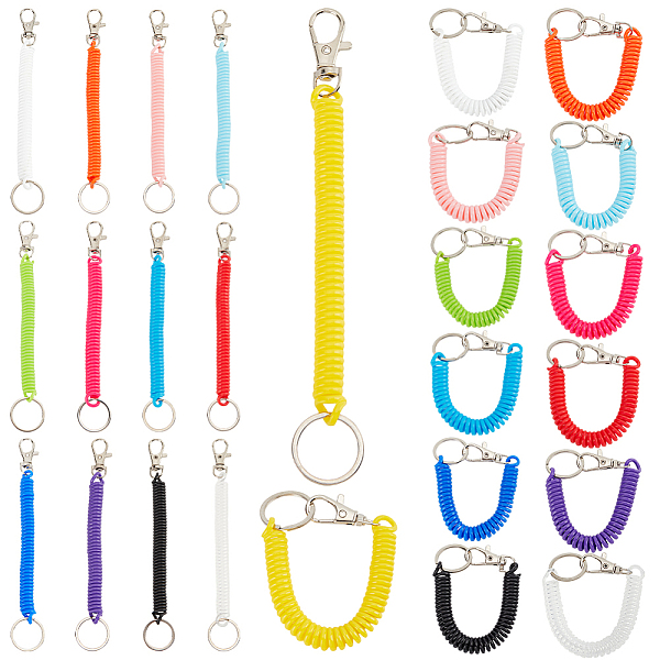 

PandaHall CRASPIRE 26Pcs 13 Colors Plastic Spring Rope for Mobile Phone Bag Accessories, Retractable Anti-Lost Rope Safety Keychain with..., Multicolor
