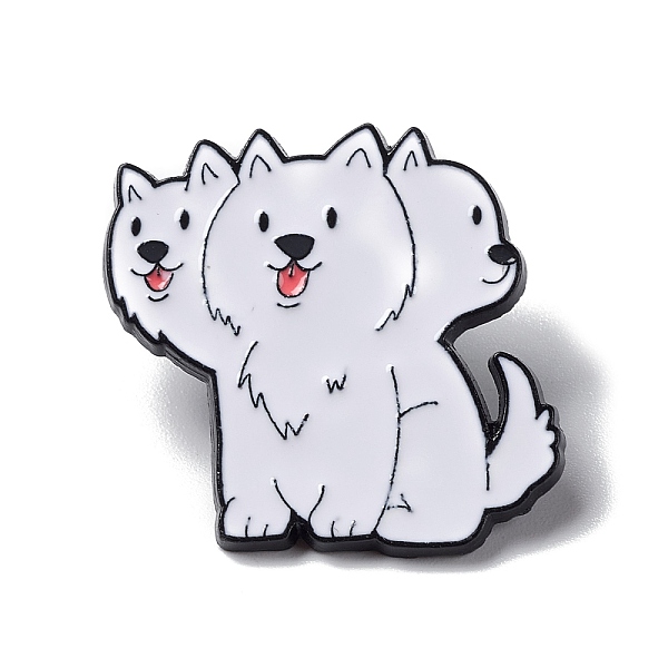 

PandaHall Cartoon 3 Headed Dog Enamel Pin, Electrophoresis Black Alloy Cute Animal Brooch for Backpack Cloth, White, 27x27x1.5mm, Pin: 1mm...