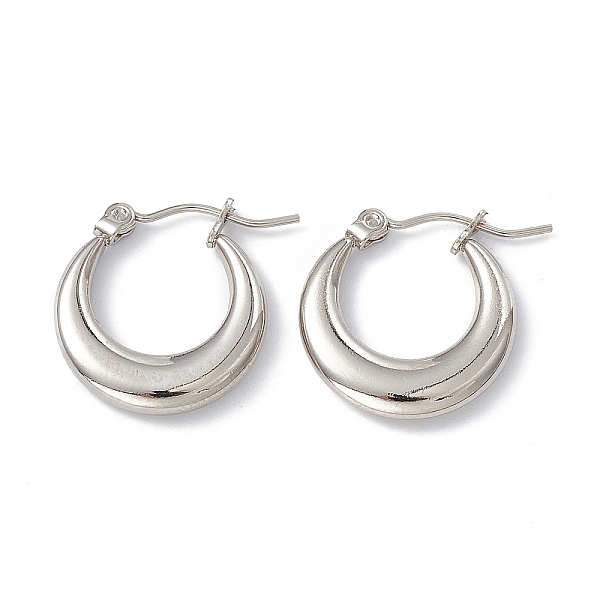 201 Stainless Steel Hoop Earrings With 304 Stainless Steel Pins For Women