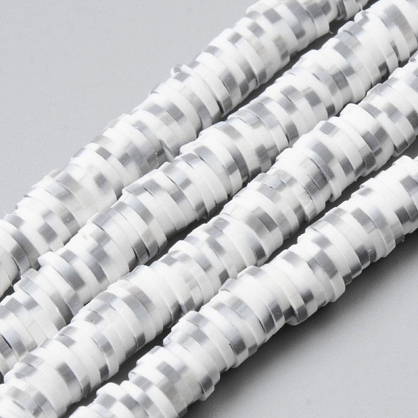 

PandaHall Handmade Polymer Clay Beads Strands, for DIY Jewelry Crafts Supplies, Heishi Beads, Disc/Flat Round, White, 6x0.5~1mm, Hole: 1.8mm...