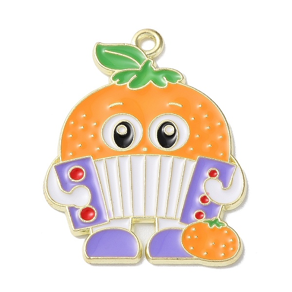 

PandaHall Zinc Alloy Pendant, with Enamel, Fruit, Orange, 31.5x24.5x1.5mm, Hole: 1.8mm Alloy+Enamel Orange