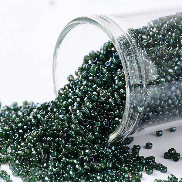 

PandaHall TOHO Round Seed Beads, Japanese Seed Beads, (384) Inside Color Green/Green, 15/0, 1.5mm, Hole: 0.7mm, about 3000pcs/10g Glass