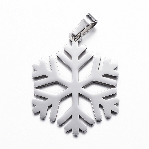 

PandaHall 304 Stainless Steel Pendants, Christmas, Snowflake, Stainless Steel Color, 33.5x27x1.5mm, Hole: 3x5mm 304 Stainless Steel...