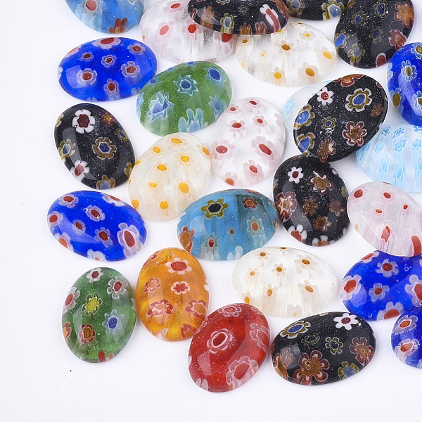 Handgefertigte Millefiori Bunte Malerei Cabochons