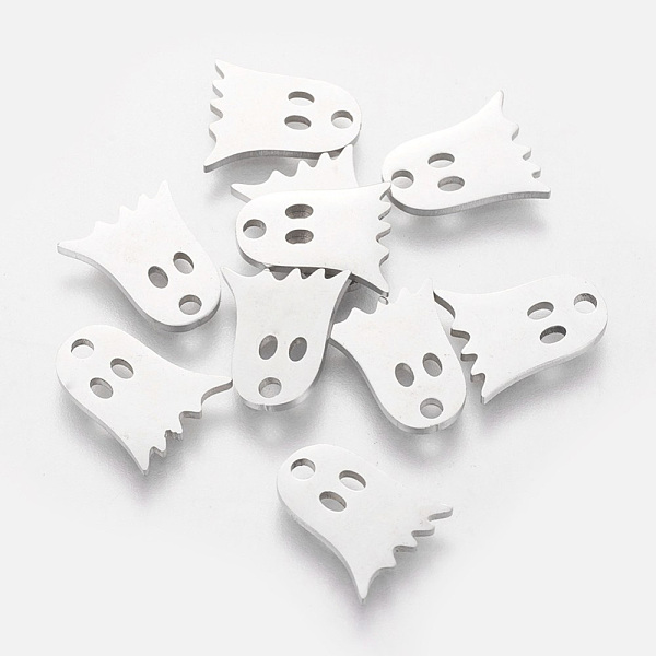 

PandaHall 201 Stainless Steel Charms, Halloween, Ghost, Stainless Steel Color, 11.8x10.1mm 201 Stainless Steel Ghost