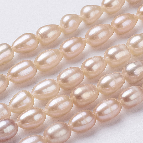 

PandaHall Natural Cultured Freshwater Pearl Beads Strands, Rice, Sandy Brown, 7~10x6~7mm, Hole: 0.5mm, about 39~40pcs/strand, 14 inch Pearl...