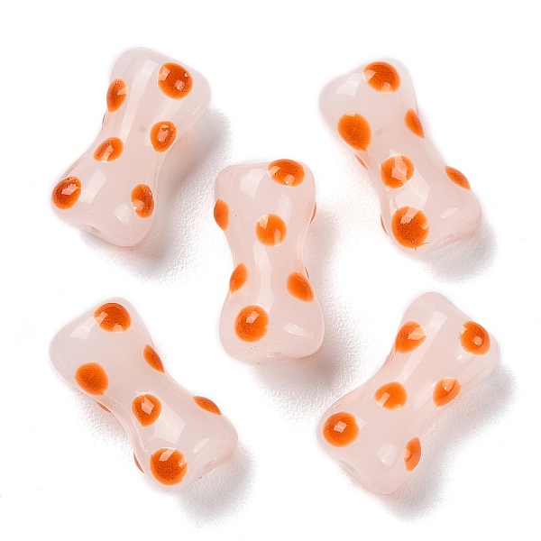 

PandaHall Handmade Bumpy Lampwork Beads, with Enamel, Column, Orange, 17.5x9x8mm, Hole: 1.4mm Lampwork Column Orange