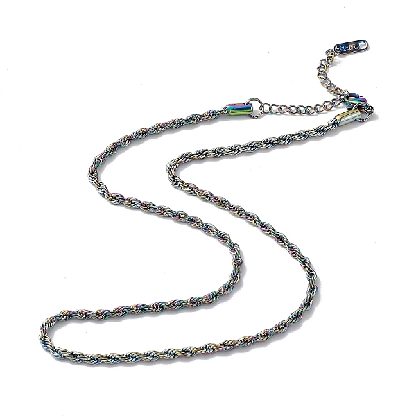 Ion Plating(IP) 304 Stainless Steel Rope Chain Necklace for Men Women