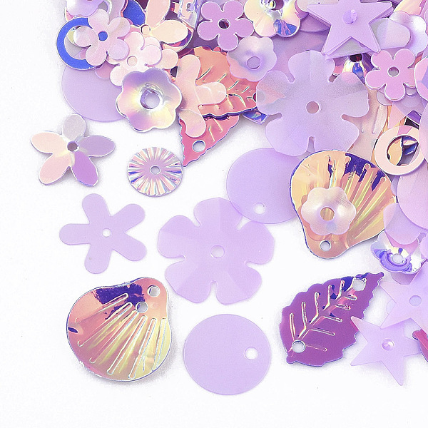 

PandaHall Ornament Accessories, PVC Plastic Paillette/Sequins Beads, Mixed Shapes, Medium Orchid, 3~21x3~21x0.4~3mm, Hole: 1~1.6mm PVC Mixed..., Purple