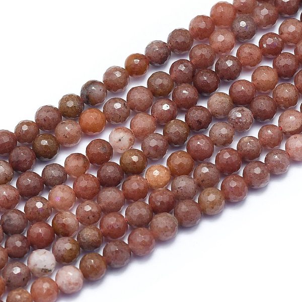 

PandaHall Natural Strawberry Quartz Beads Strands, Round, Faceted(128 Facets), 6mm, Hole: 0.8mm, about 64pcs/Strand, 15.35 inch(39cm)...