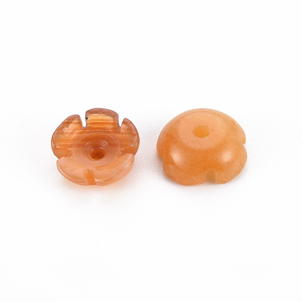 

PandaHall Natural Red Agate Beads, Dyed, Flower, 10x10x4mm, Hole: 1.5mm Red Agate Flower Brown
