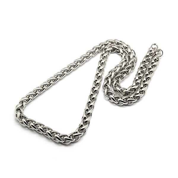 

PandaHall Fashionable 304 Stainless Steel Wheat Chain Necklaces for Men, with Lobster Claw Clasps, Stainless Steel Color, 29.92 inch...