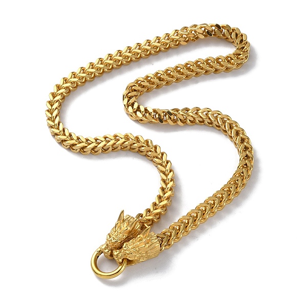 

PandaHall Ion Plating(IP) 304 Stainless Steel Snake Chain Necklaces, with Dragon Heads Clasps, Golden, 23.82 inch(60.5cm) 304 Stainless...