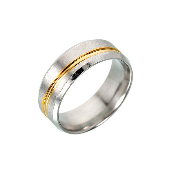 

PandaHall 316L Surgical Stainless Steel Wide Band Finger Rings, Size 7, Golden & Stainless Steel Color, 17.4mm 316L Surgical Stainless Steel