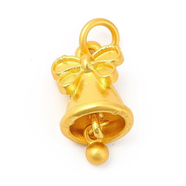 

PandaHall Rack Plating Alloy Pendants with Jump Ring, Bell Charms, Matte Gold Color, 19x9.5x9mm, Jump Ring: 6x1mm, 4mm Inner Diameter Alloy...