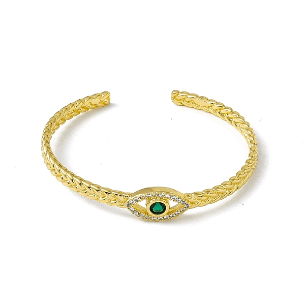 

PandaHall Green Cubic Zirconia Horse Eye Open Cuff Bangle, Rack Plating Brass Jewelry for Women, Cadmium Free & Lead Free & Nickle Free..., Clear