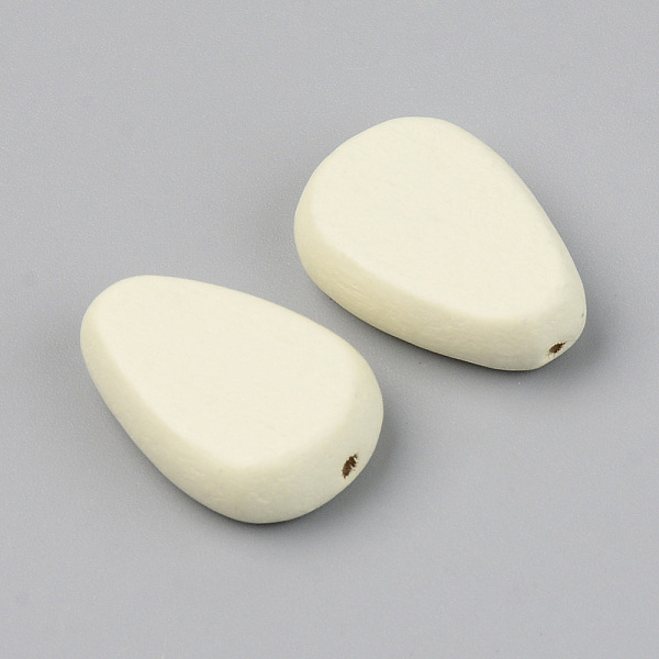 

PandaHall Painted Natural Wood Beads, Lead Free, Teardrop, Beige, 18x12.5x5.5~6.5mm, Hole: 1.2mm Wood Teardrop Yellow