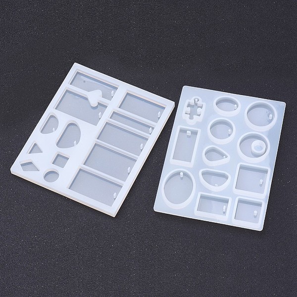 PandaHall DIY Silicone Pendant Molds, Resin Casting Moulds, Jewelry Making DIY Tool For UV Resin, Epoxy Resin Jewelry Making, Mixed...