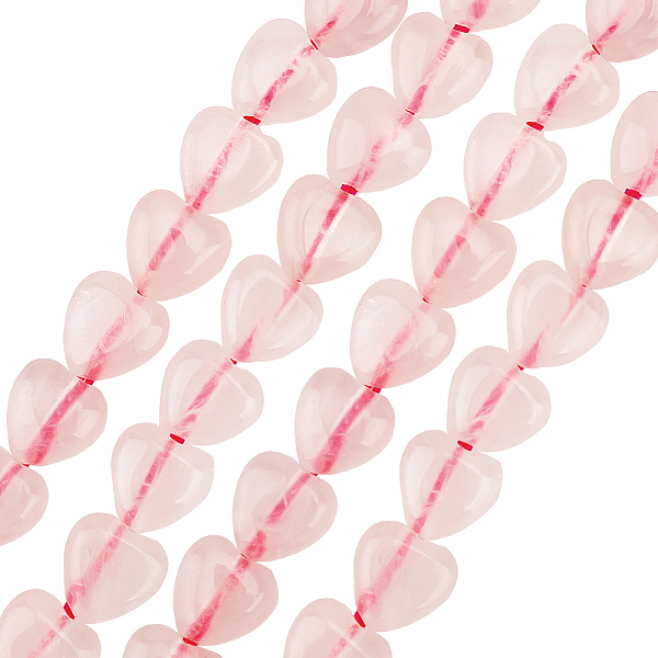 

PandaHall Olycraft 1 Strand Natural Rose Quartz Heart Beads Strands, 9x9x4mm, Hole: 1mm, about 48pcs/strand, 15.5 inch Rose Quartz Heart