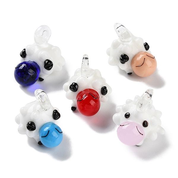 

PandaHall Handmade Lampwork Pendants, Sheep, Mixed Color, 23x20x23mm, Hole: 3.5x2.5mm Lampwork Sheep Multicolor