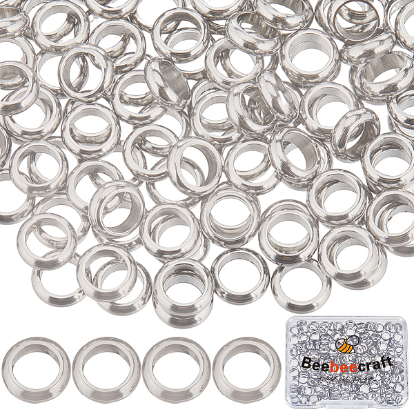 

PandaHall Beebeecraft 200Pcs 201 Stainless Steel Spacer Beads, Flat Round, Stainless Steel Color, 6x2mm, Hole: 4mm 201 Stainless Steel Flat...