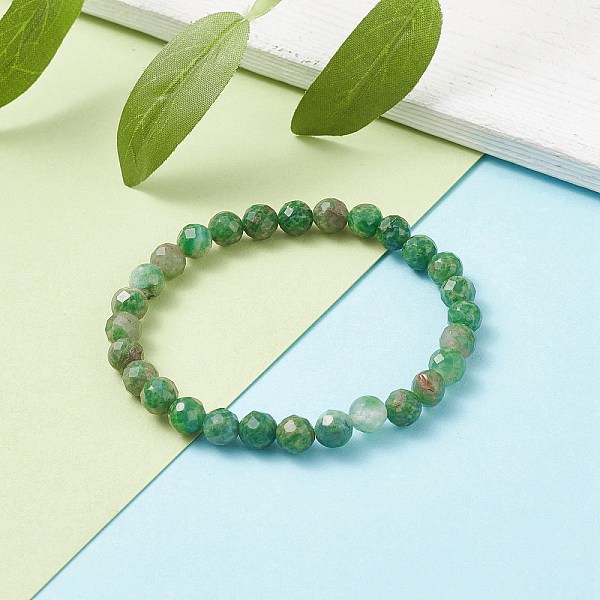 

PandaHall Natural Emerald Quartz Round Beaded Stretch Bracelet, Gemstone Jewelry for Women, Inner Diameter: 2-1/4 inch(5.6cm), Beads...