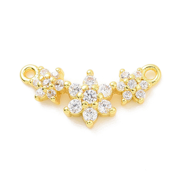 

PandaHall Eco-friendly Rack Plating Brass Micro Pave Cubic Zirconia 2-Loop Charms, Cadmium Free & Lead Free, Long-Lasting Plated, 3-Flower..., Clear