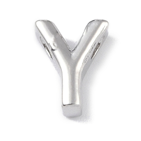 

PandaHall Brass Pendants, Letter Charms, Platinum, Letter Y, 8x6.5x3mm, Hole: 1.5mm Brass Letter Y