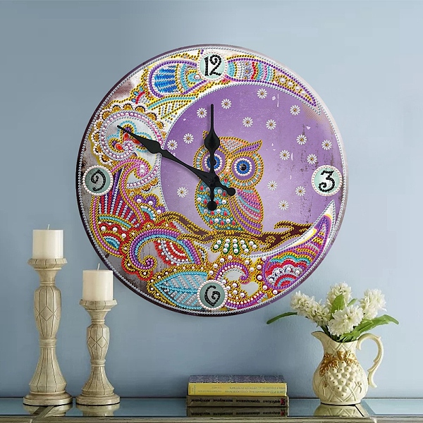 

PandaHall DIY Diamond Clock Kit, Including Resin Rhinestones Bag, Diamond Sticky Pen, Tray Plate and Glue Clay, Owl, Clock: 30mm Resin Owl..., Multicolor