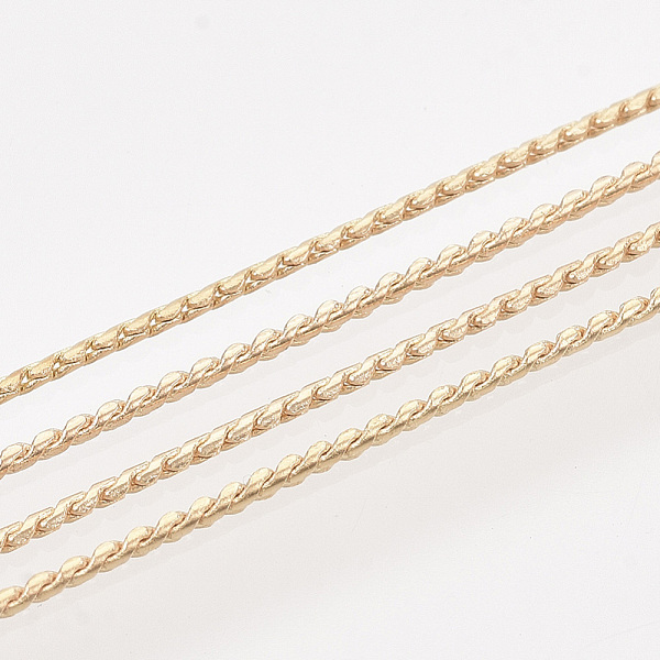 

PandaHall Brass Serpentine Chains, Unwelded, with Spool, Light Gold, 1mm, about 288.71 Feet(88m)/roll Brass