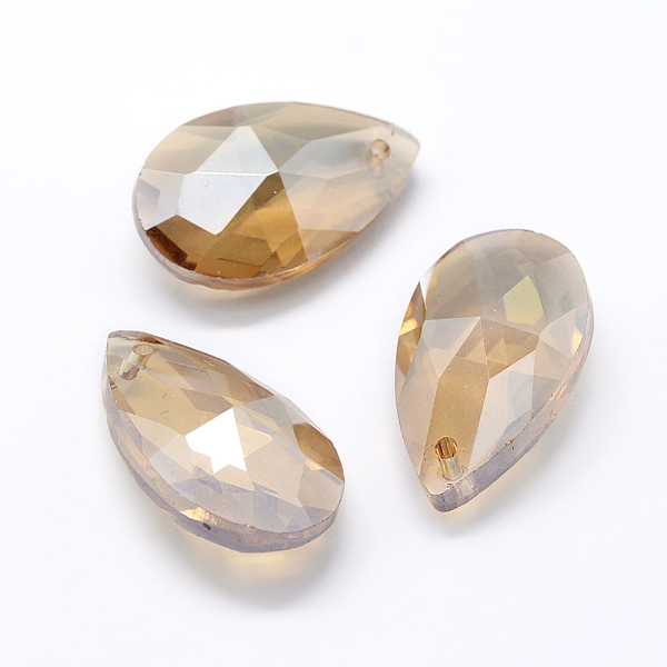 

PandaHall Faceted Glass Pendants, teardrop, Brown, 22x13x8.5mm, Hole: 1mm Glass Teardrop Brown