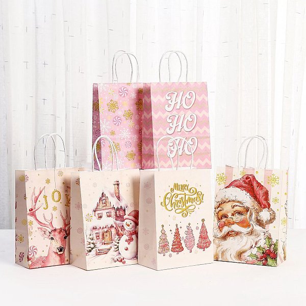 Christmas Printed Rectangle Paper Packing Bags with Handles-image-CARB-D016-04-en