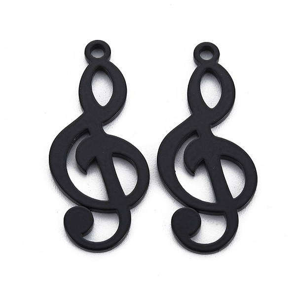

PandaHall 304 Stainless Steel Pendants, Electrophoresis Black, Mark, Black, 33x15x1.5mm, Hole: 2mm 304 Stainless Steel Symbol Black