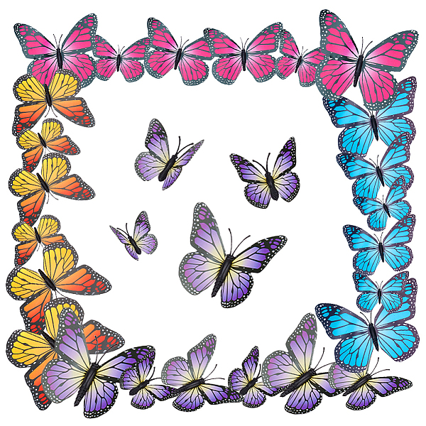 4 Sets 4 Colors PVC Artifical Butterfly Wall Decorations