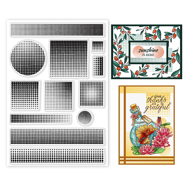 

PandaHall GLOBLELAND Grid Background Clear Stamps Halftone Dot Lace Background Silicone Clear Stamp Seals for Cards Making DIY Scrapbooking...