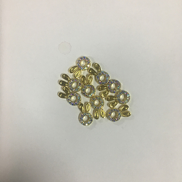 

PandaHall Alloy Rhinestone Cabochons, Nail Art Decoration Accessories, Cadmium Free & Lead Free, Rabbit, Golden, Crystal AB, 10x6x2mm..., Clear