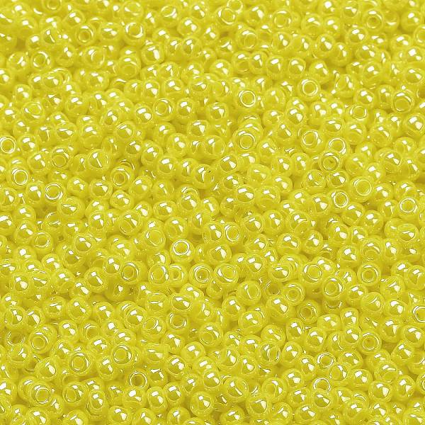 

PandaHall TOHO Round Seed Beads, Japanese Seed Beads, (128) Opaque Luster Dandelion, 11/0, 2.2mm, Hole: 0.8mm, about 5555pcs/50g Glass..., Yellow