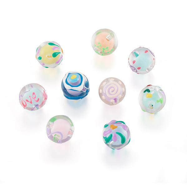 18 Stück 9 Farben Transparente Acryl-Emaille-Perlen