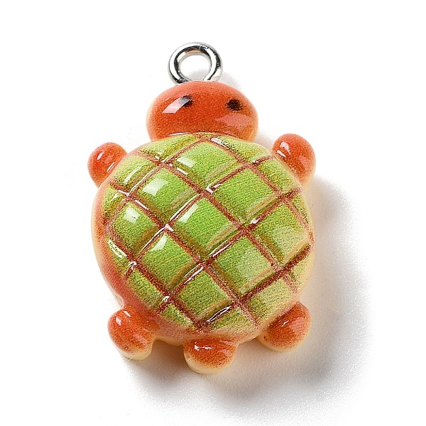 

PandaHall Cartoon Opaque Resin Pendants, with Platinum Plated Iron Loops, Turtle, 25.5x16x8mm, Hole: 2mm Iron+Resin Turtle