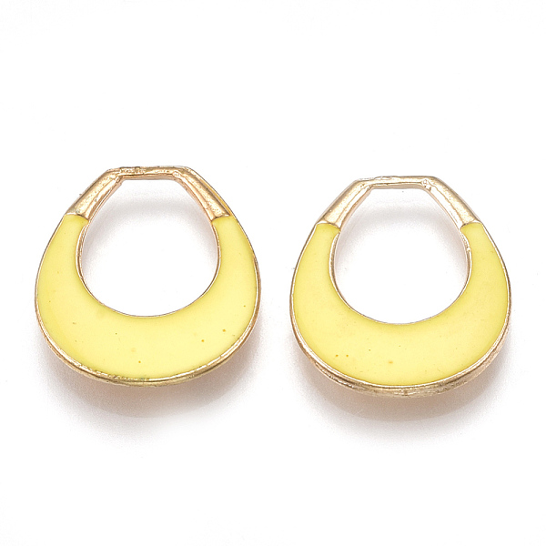 

PandaHall Alloy Enamel Pendants, Ring, Light Gold, Yellow, 18.5x16x2.5mm, Hole: 9x11.5mm Alloy+Enamel Ring Yellow