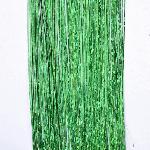 

PandaHall Fashion Women's Hair Accessories, with PET & Braid Nylon Metallic Cord Hair Wigs, Green, 500x35mm Nylon Green