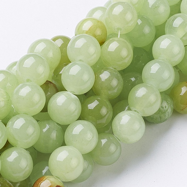 

PandaHall Natural Flower Jade Beads, Dyed, Round, Light Green, about 10mm in diameter, hole: 1mm, about 40pcs/strand, 16 inch Flower Jade...