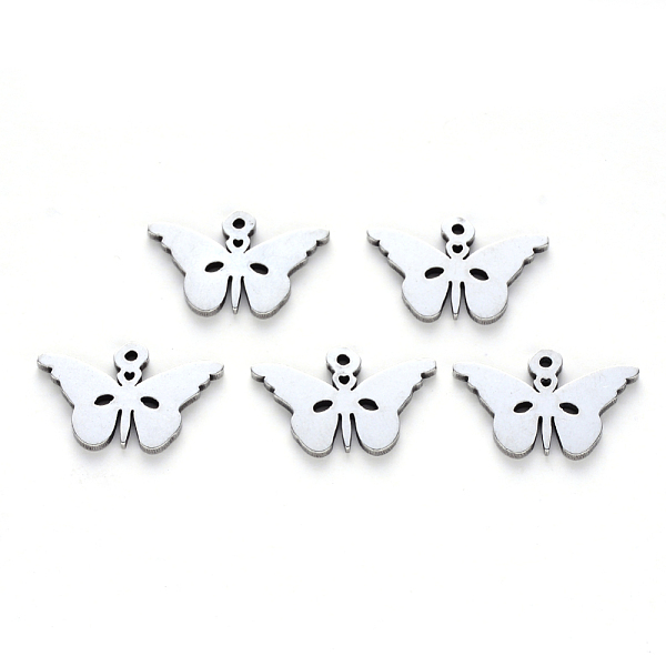 

PandaHall 304 Stainless Steel Pendants, Laser Cut, Butterfly, Stainless Steel Color, 12x19x1mm, Hole: 1.2mm 304 Stainless Steel Butterfly