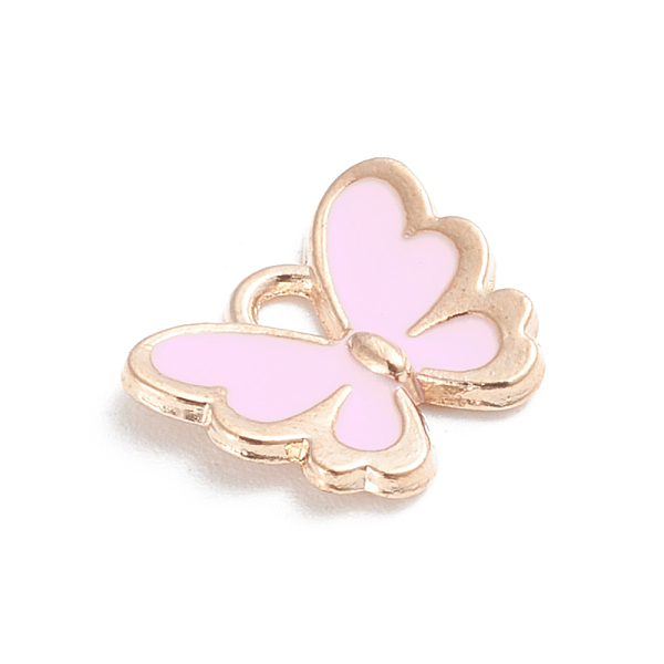 

PandaHall Light Gold Plated Alloy Enamel Charms, Butterfly, Pink, 10.5x13x2mm, Hole: 1.2mm Alloy+Enamel Butterfly Pink