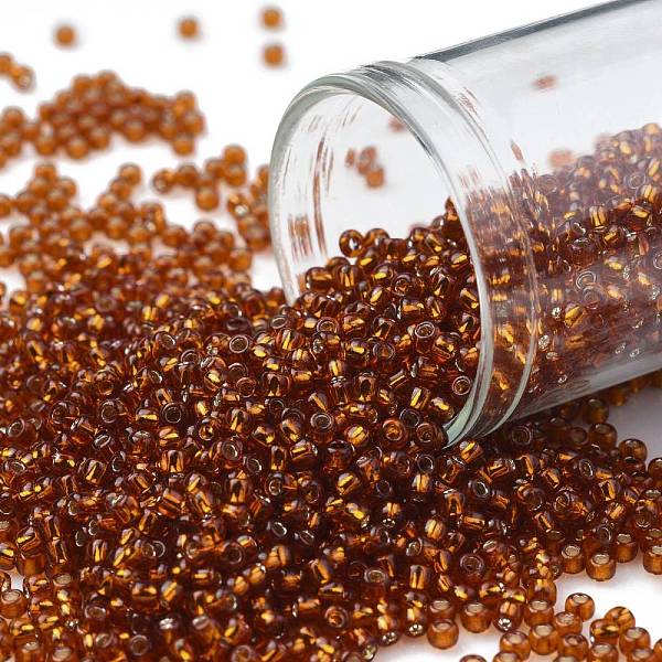 

PandaHall TOHO Round Seed Beads, Japanese Seed Beads, (2208) Silver Lined Burnt Orange, 11/0, 2.2mm, Hole: 0.8mm, about 50000pcs/pound Glass...