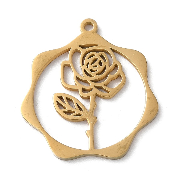 

PandaHall 304 Stainless Steel Pendants, Flower, Golden, 23.5x21.5x1mm, Hole: 1.5mm 304 Stainless Steel Flower