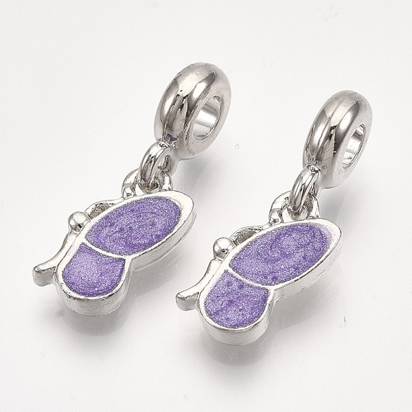 

PandaHall Sparkling Alloy European Dangle Charms, with Enamel, Large Hole Pendants, Butterfly, Platinum, Slate Blue, 25mm, Hole: 4mm...